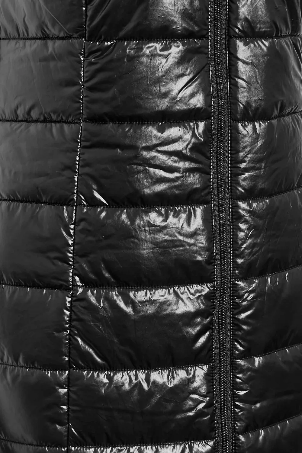 LTS Tall Black High Shine Maxi Puffer Gilet