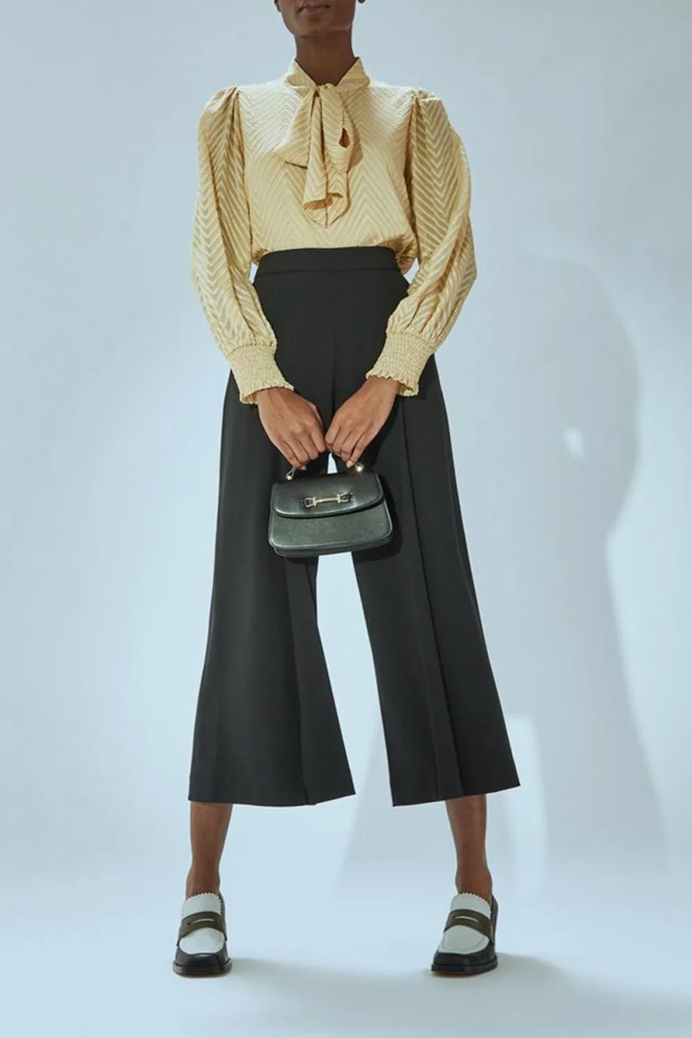 Dark Grey High Waist Split Hem Wide Leg Trousers