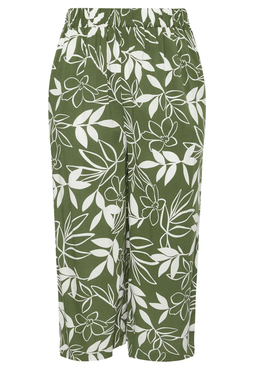 YOURS Curve Khaki Green Cropped Trousers