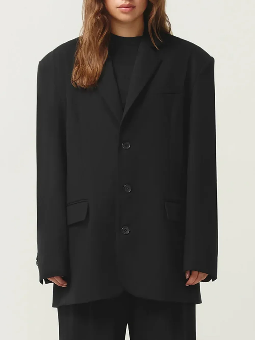 Oversized Slhouette  Boyfriend Style Blazer Black