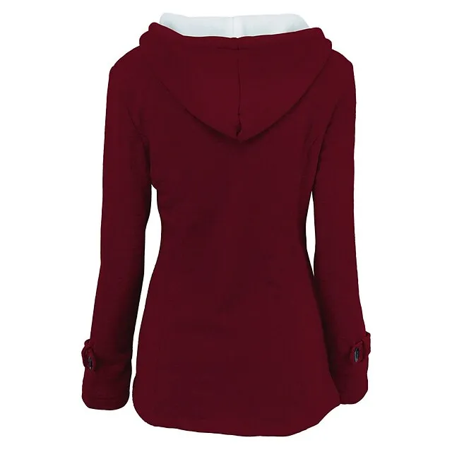 Women's Winter Coat Cropped Hooded Coat Thermal Warm Heated Jacket Fall Casual Street Jacket Long Sleeve with Pockets Black Army