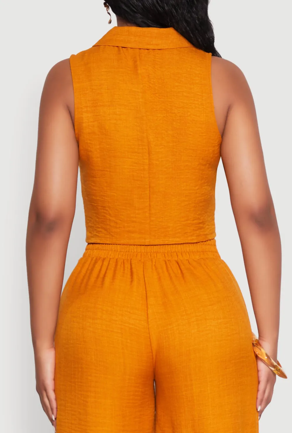 Flip Collar Vest Jacket