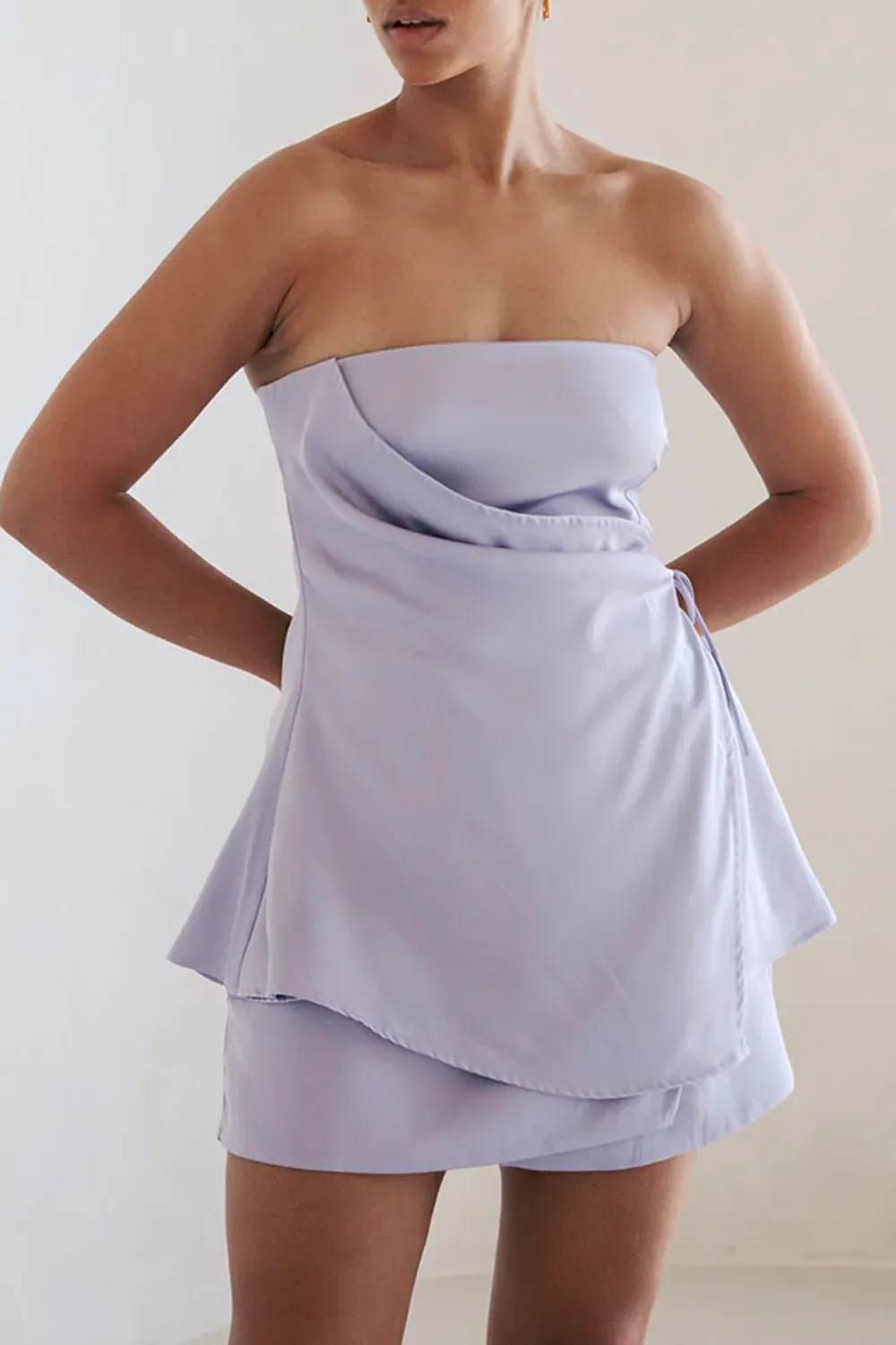 Strapless Wrap Around Layered Top