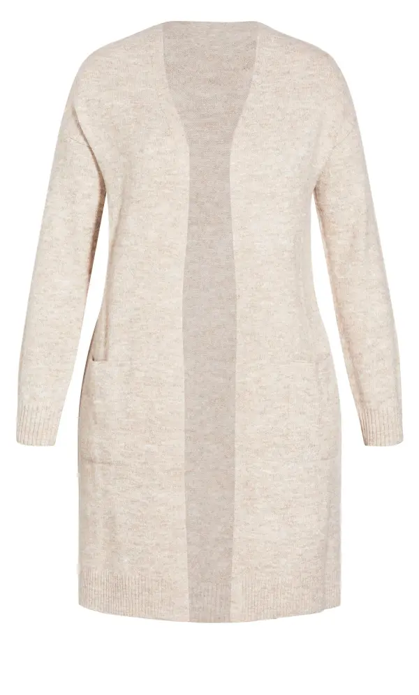 Evans Neutral Brown Longline Lounge Cardigan