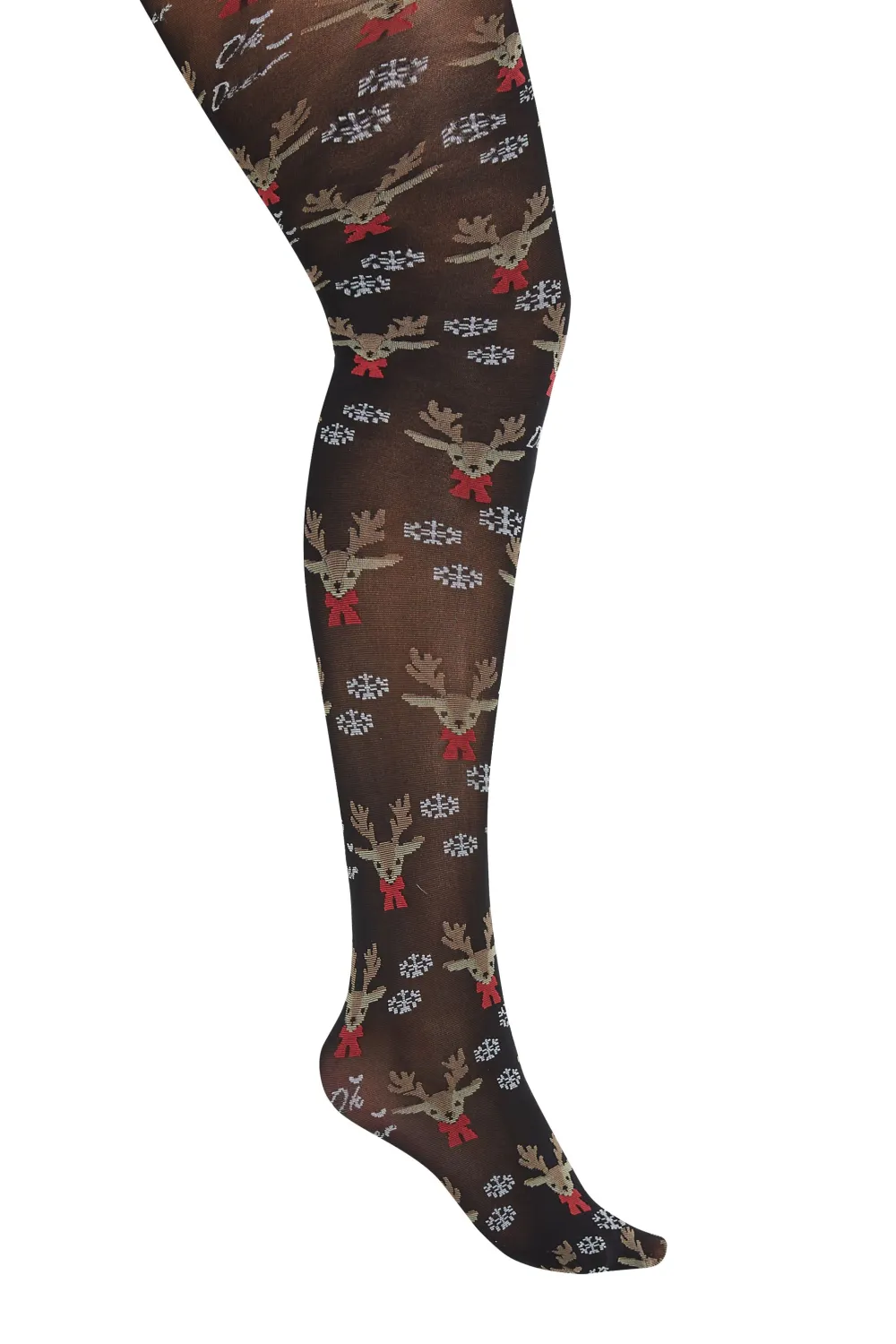 Black 'Oh Deer' Novelty Christmas Tights