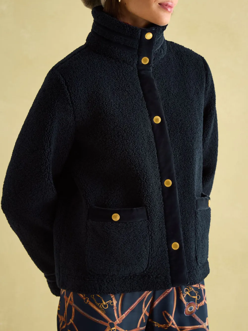 Navy Fleece Long Sleeve Jacket