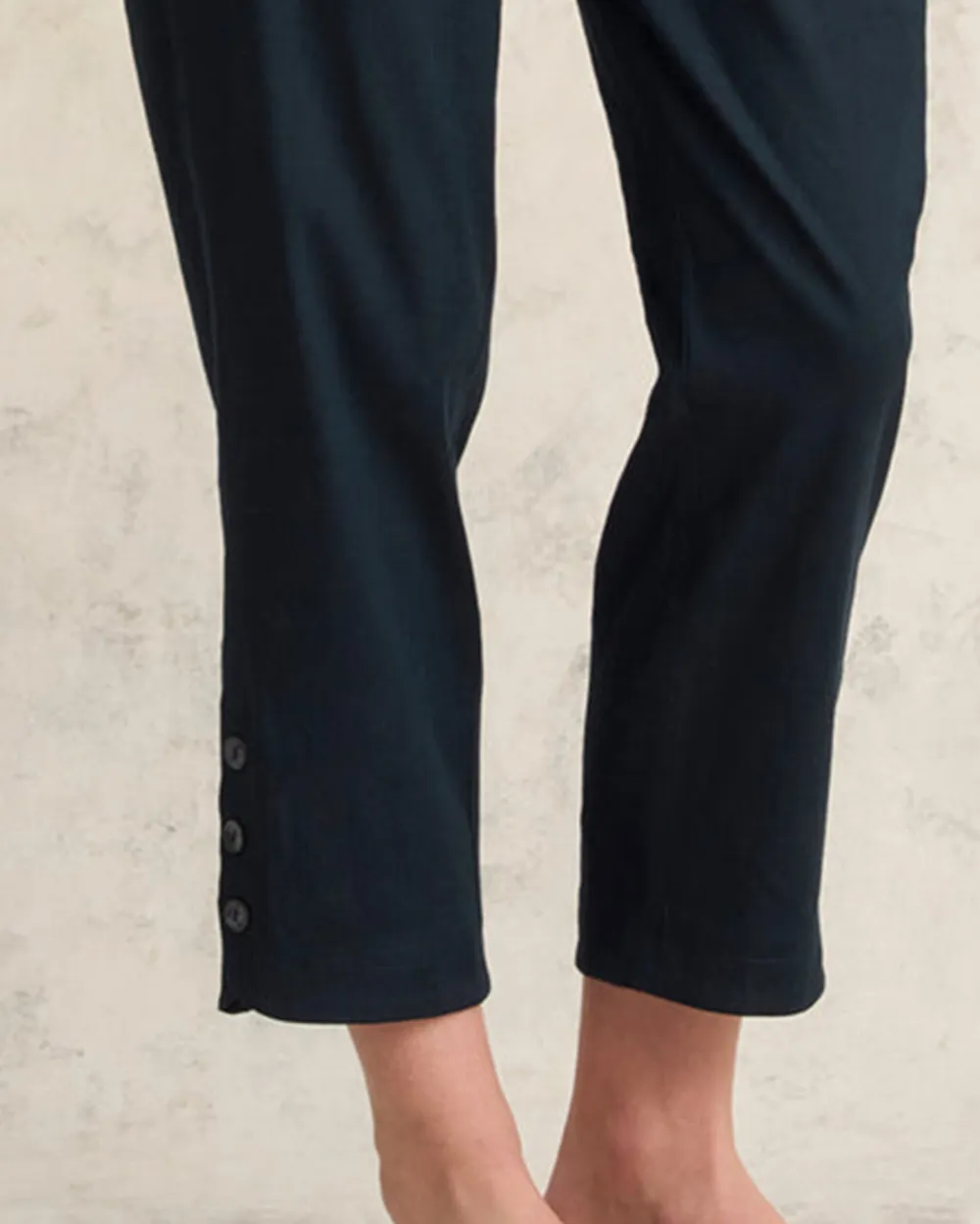 Mid Waist Curved Hem Linen Trousers
