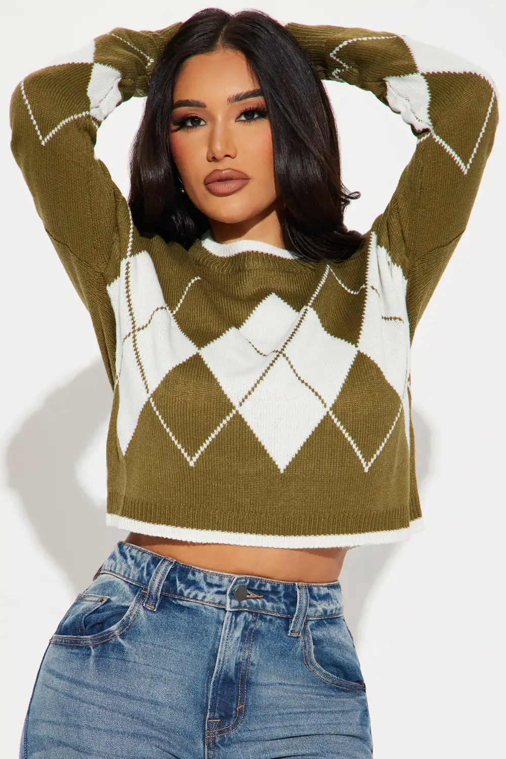 Daily News Sweater - Olive/combo