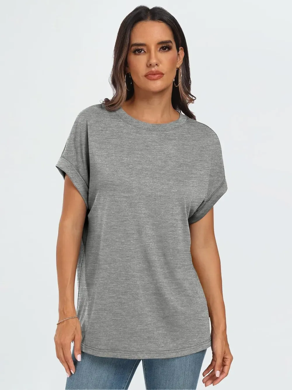 AUTOMET Women Tops Casual Basic T Shirts Loose Fit Crewneck Short Sleeve Summer Outfits