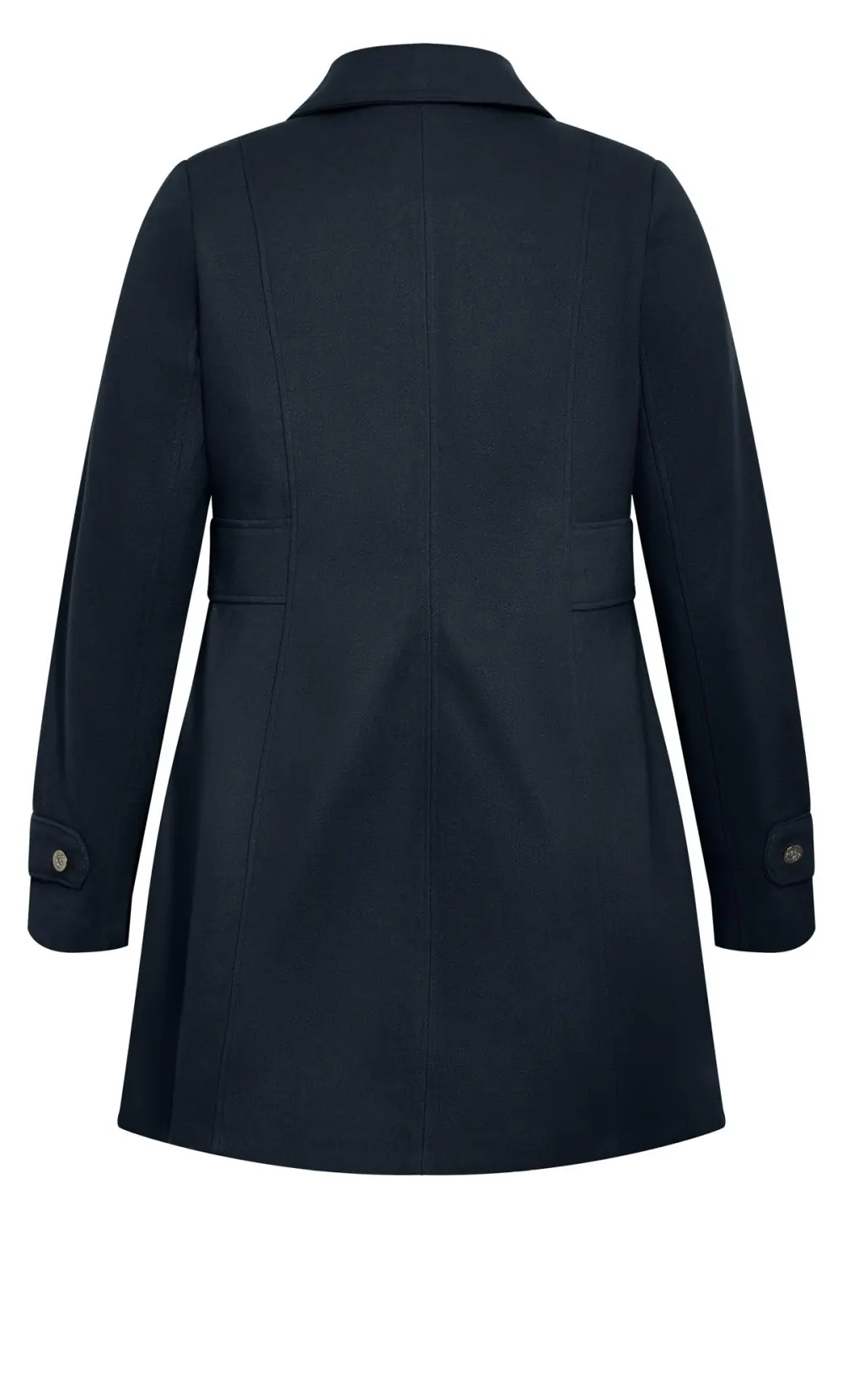 Evans Navy Button Detail Tailored Coat