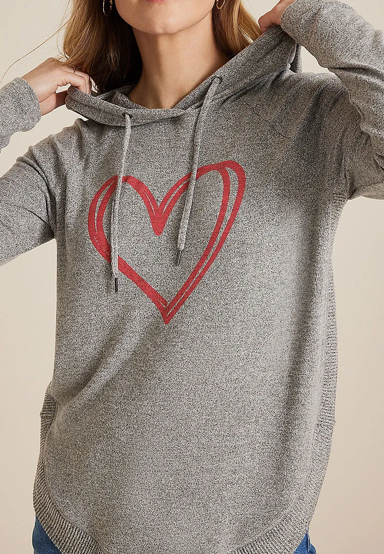 Casual Style Heart Hoodie