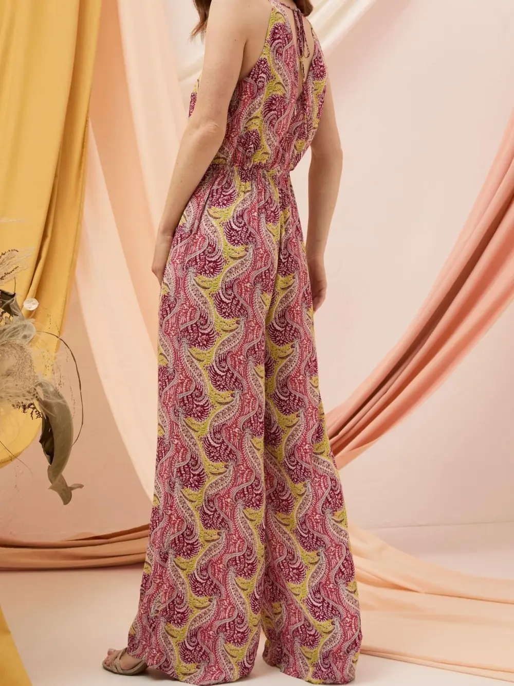 Tura Orange Paisley Jumpsuit