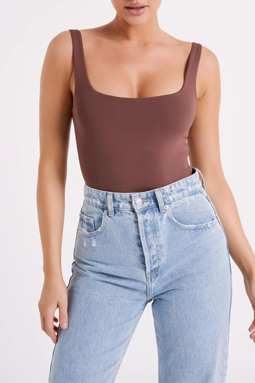 Recycled Nylon Scoop Neck Bodysuit