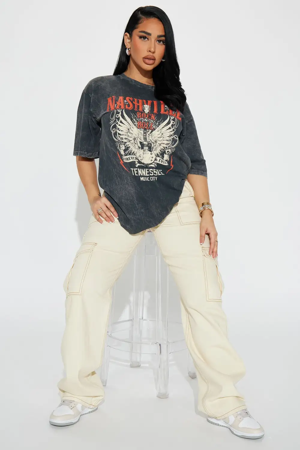 Nashville Rock And Roll Washed Tee - Black Wash