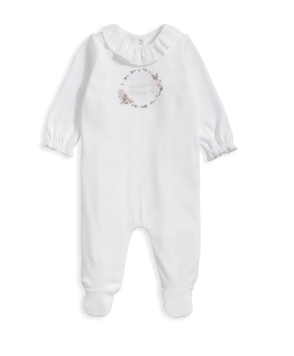 Welcome to the World Sleepsuit - White