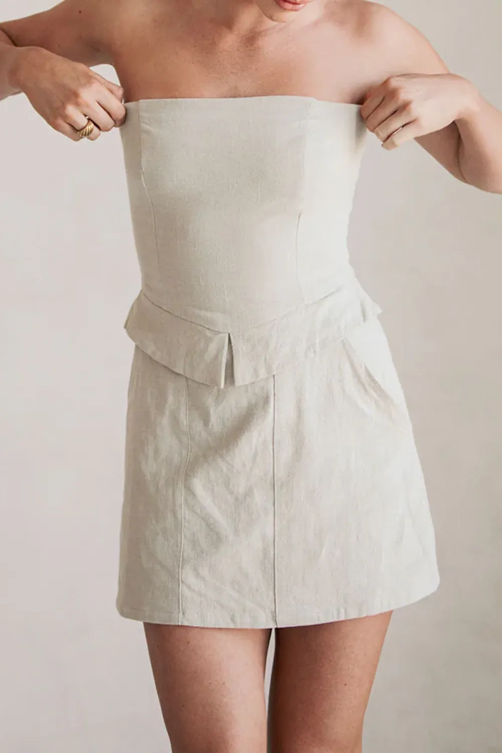 Strapless Structured Mini Dress