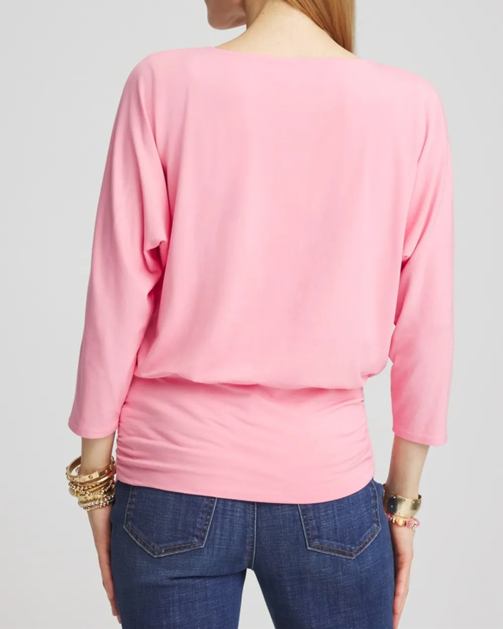 Short Sleeve Solid Color Batwing Tee