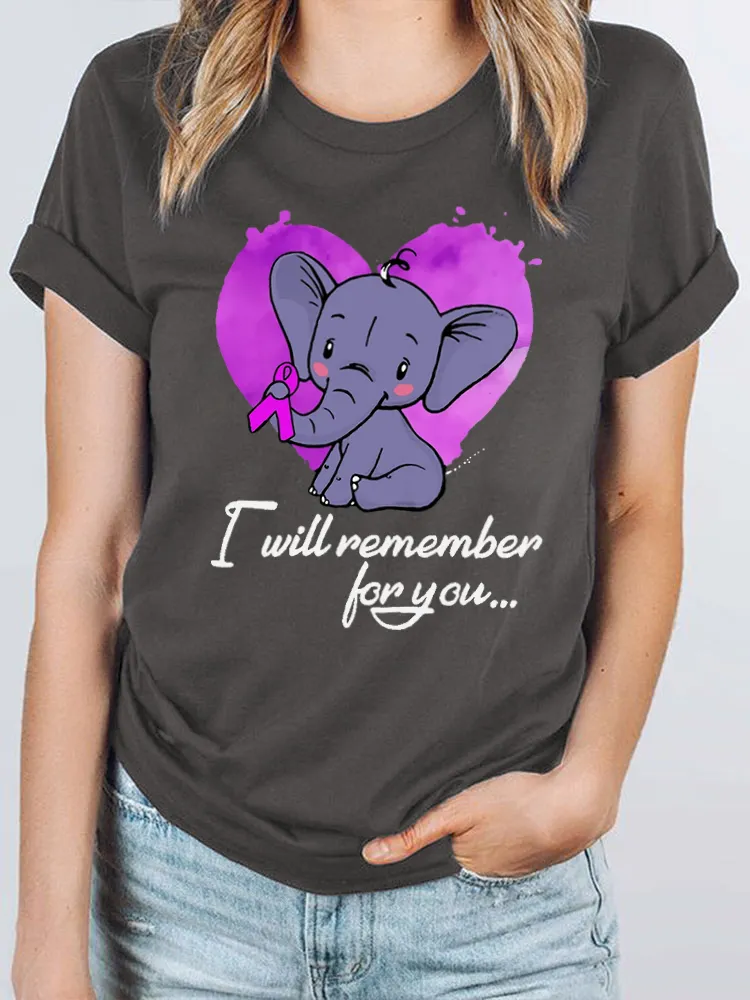 I Will Remember For You Purple Elephant Alzheimers Awareness Alzheimers T Shirt