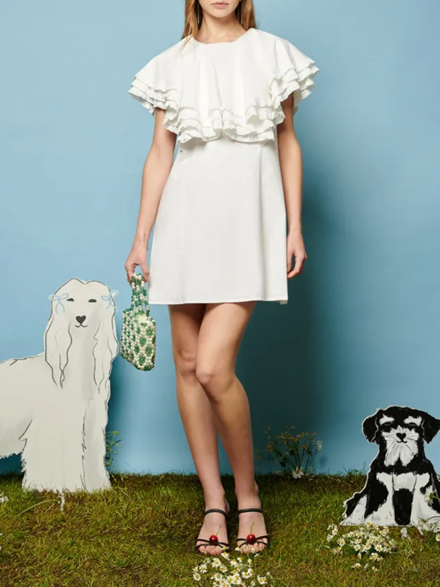 Lace Trim Mini Dress