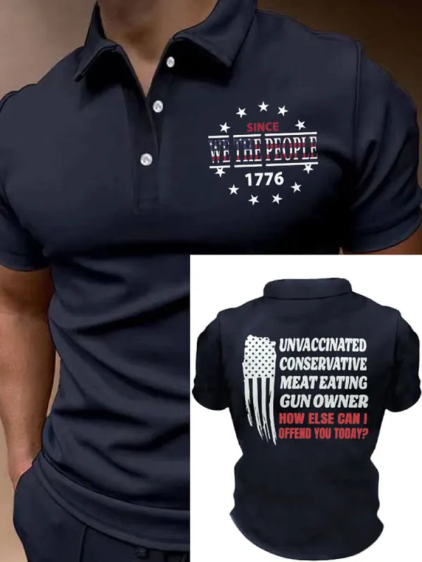 Men'S Shirt Since We The People 1776 Short-Sleeved POLO Shirt