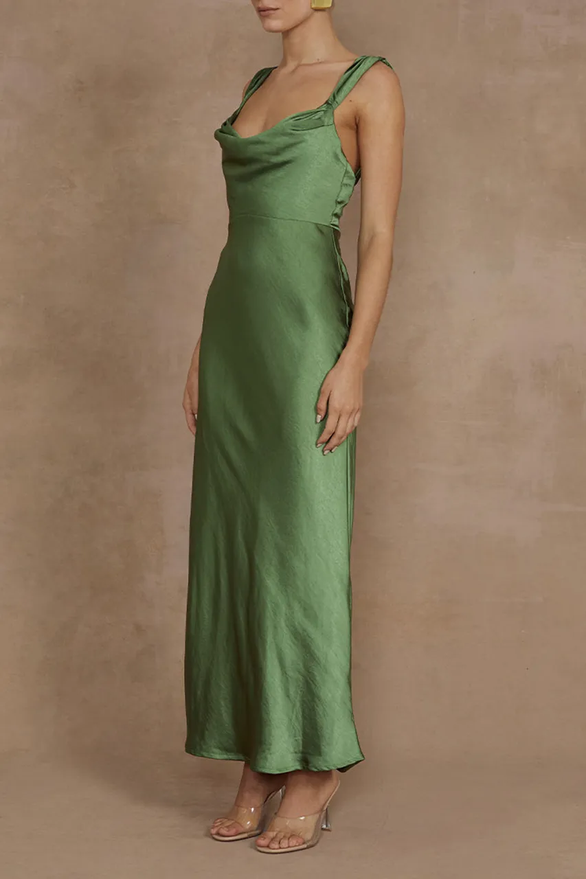 White Silky Fabric Gown Dress