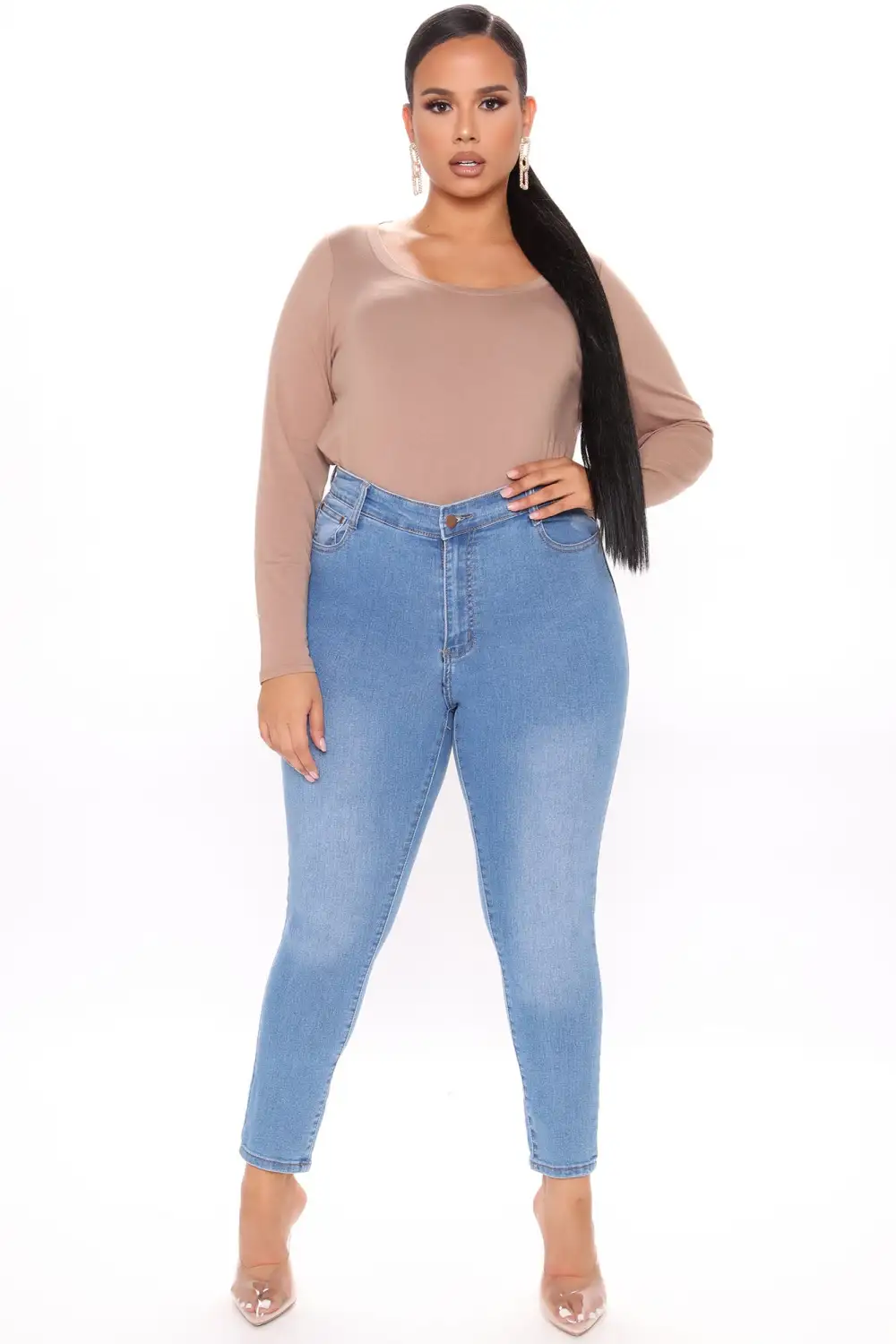 Briana Long Sleeve Top - Taupe