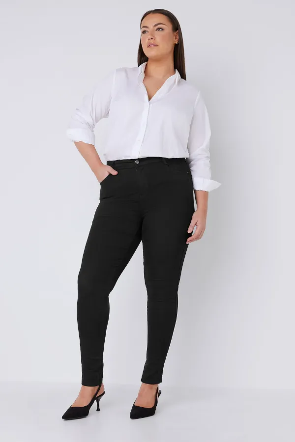 EVANS Curve Black High Waisted Skinny Jeans
