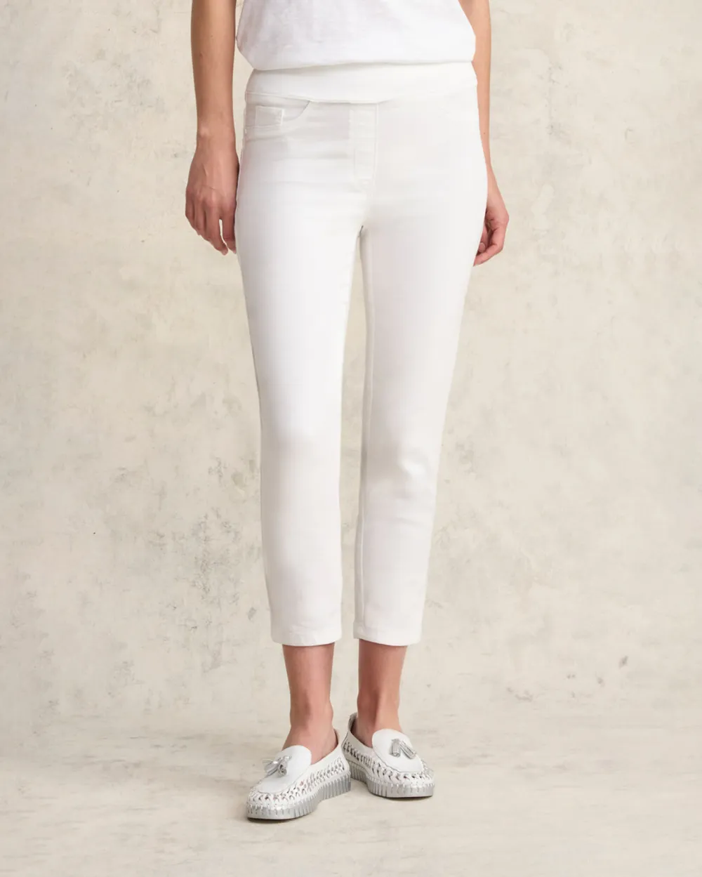 Striped Ankle Length Stretch Pants