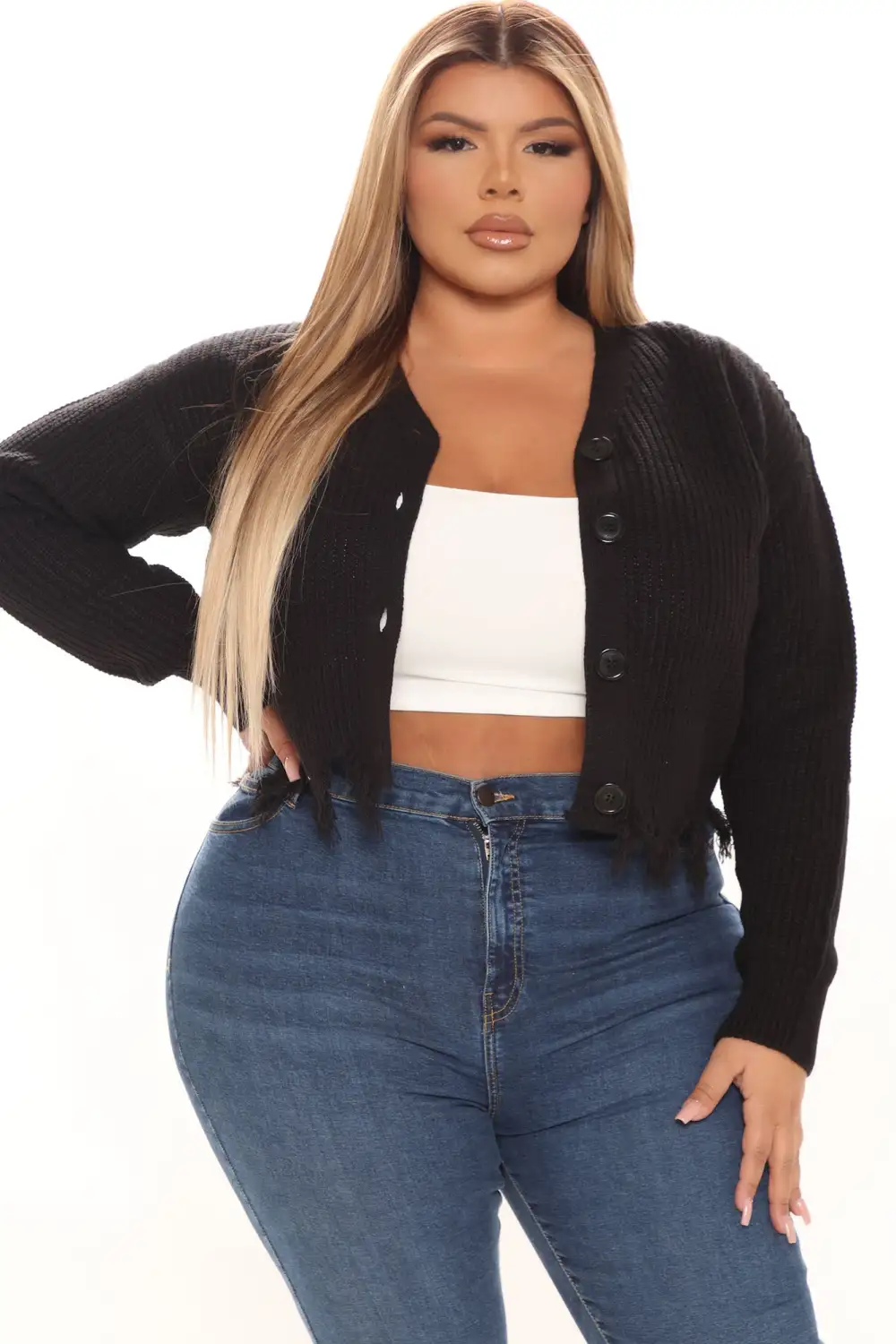 Distressed With You Cardigan - Black