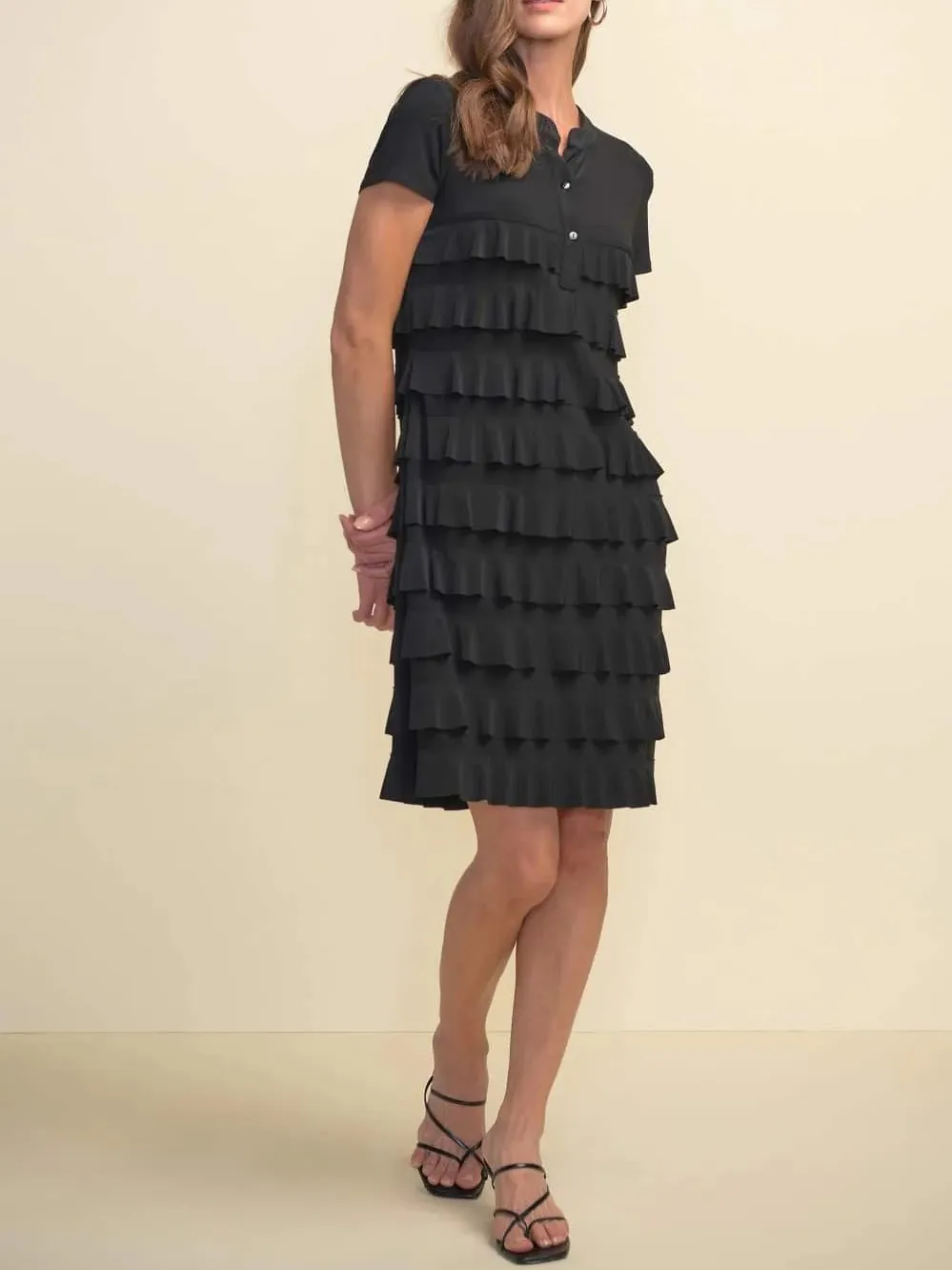 Black Tiered Ruffle Short Dress