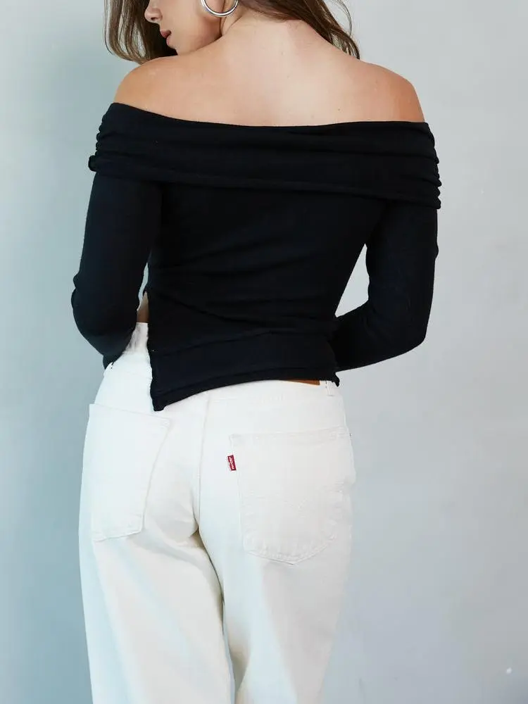 Kate Off the Shoulder Asymmetrical Sweater Top