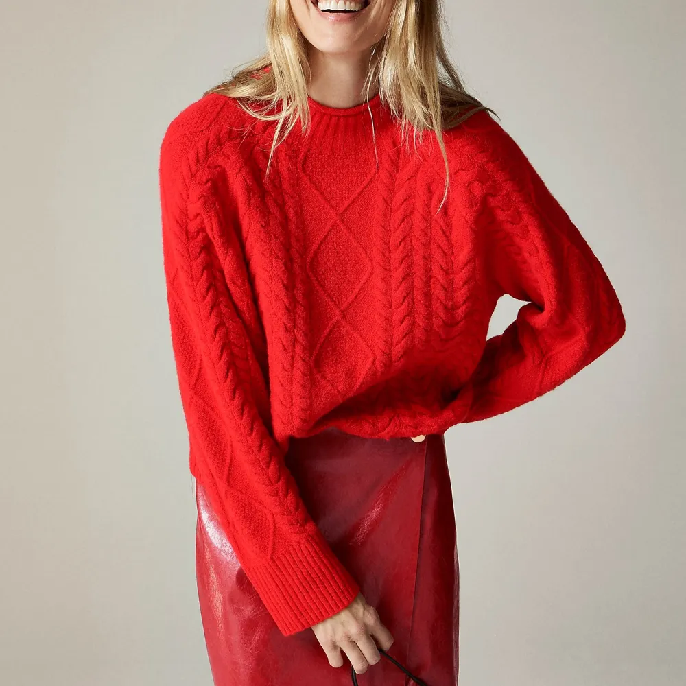 Crew Neck Cable-Knit Sweaters