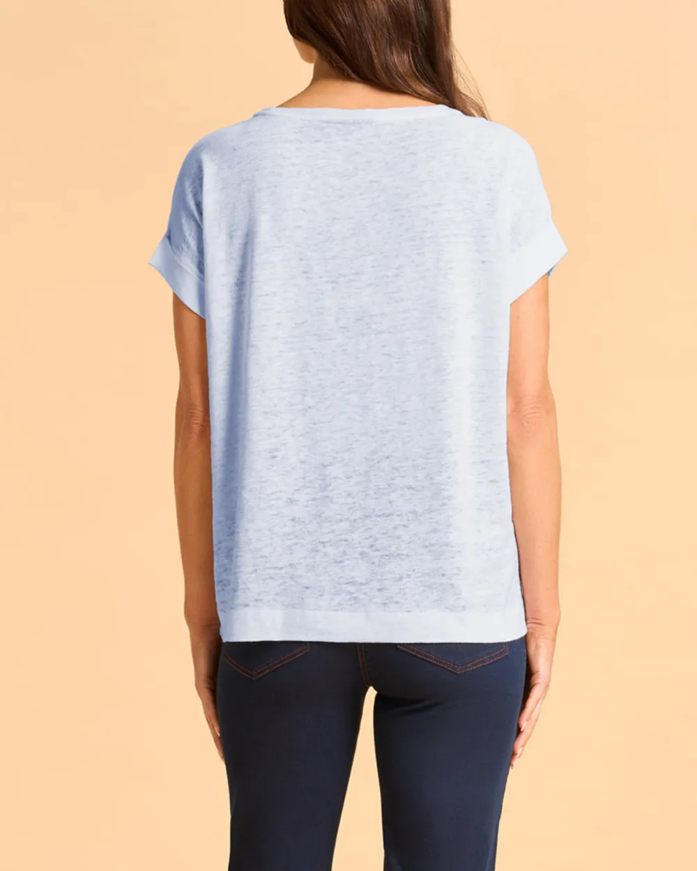 Loose Fit Short Sleeve Linen Top