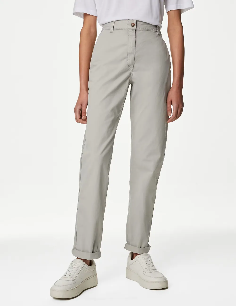 Cotton Rich Tea Dyed Slim Fit Chinos Grey