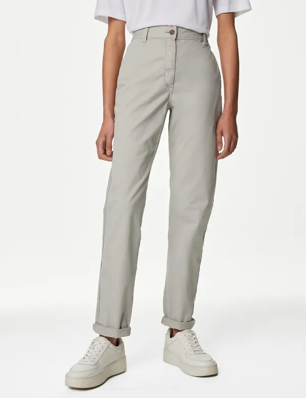 Cotton Rich Tea Dyed Slim Fit Chinos Grey