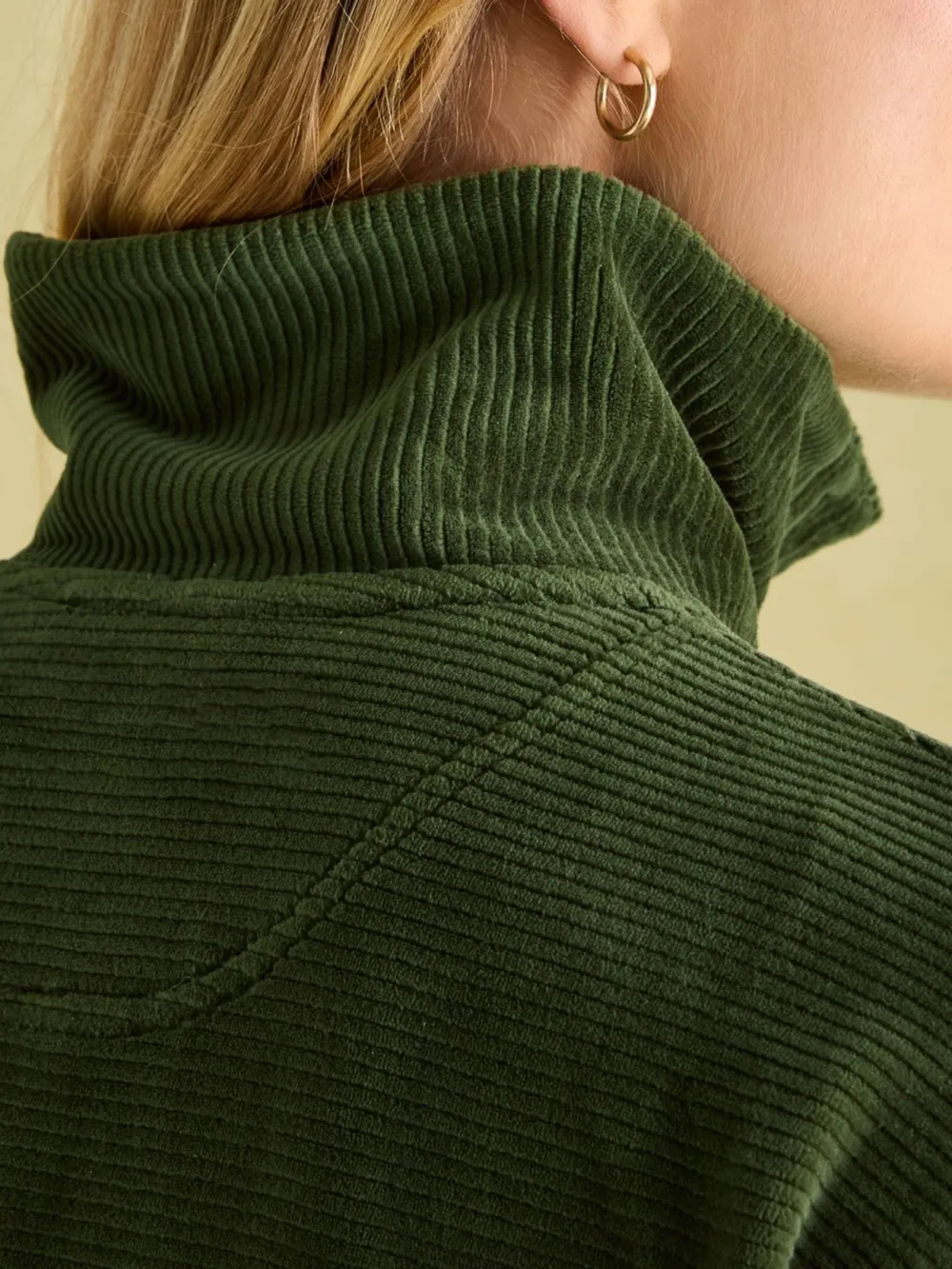 Green Casual Style Corduroy Sweatshirt