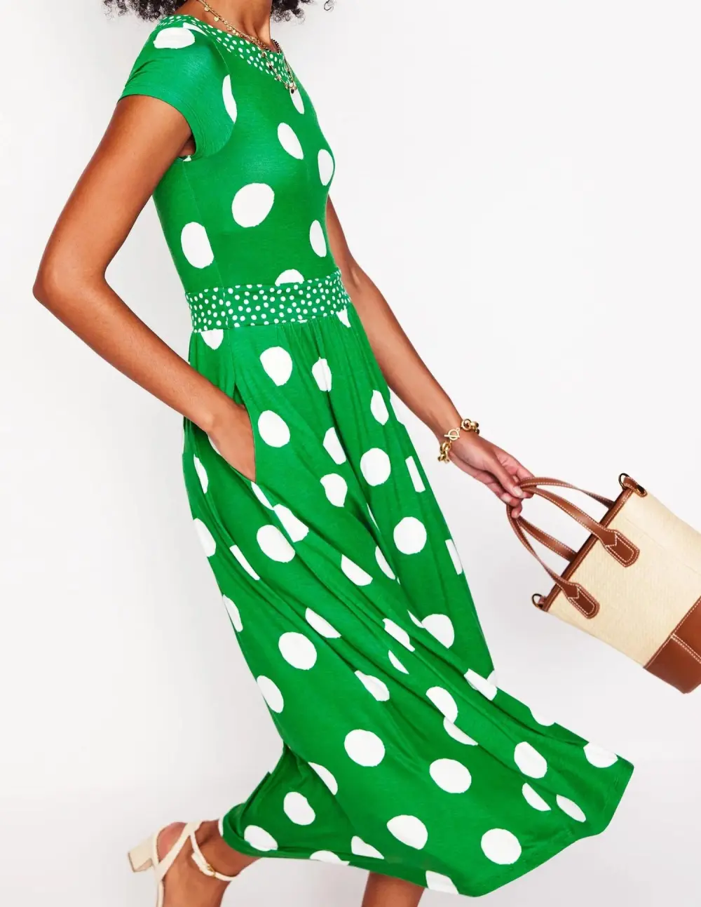 Rich Emerald Jersey Midi Dress