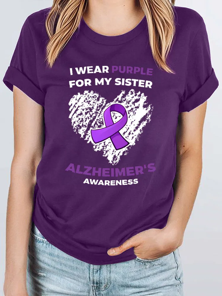 I wear purple for my sister Alzheimer's T-Shirt