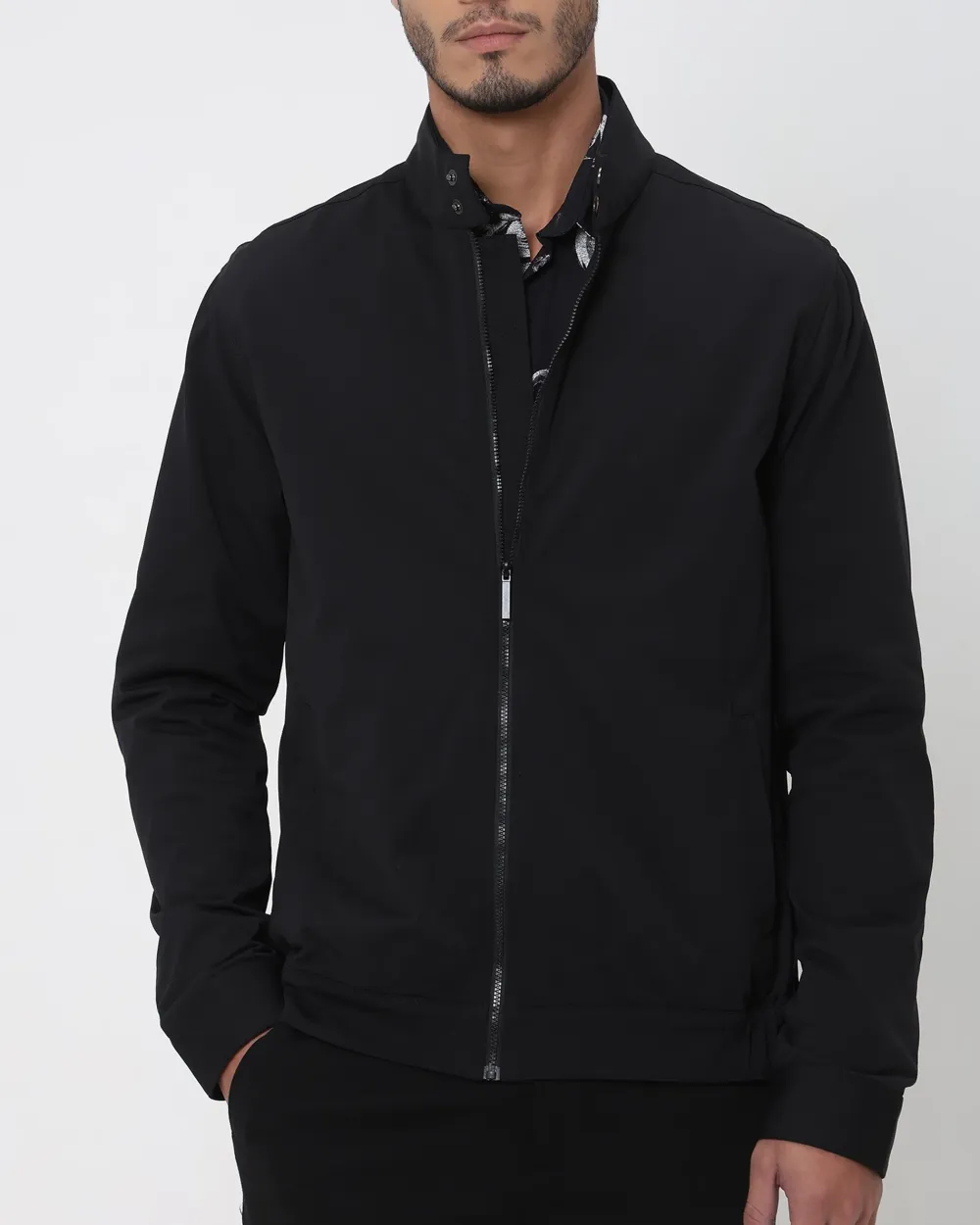 Versatile Comfortable Slim-Fit Black Jacket