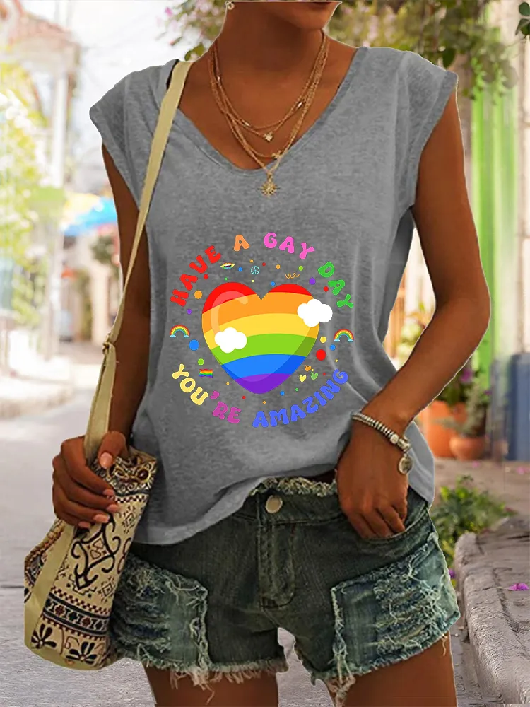 Women's Have A Gay Day You Are Amazing V-neck Vest