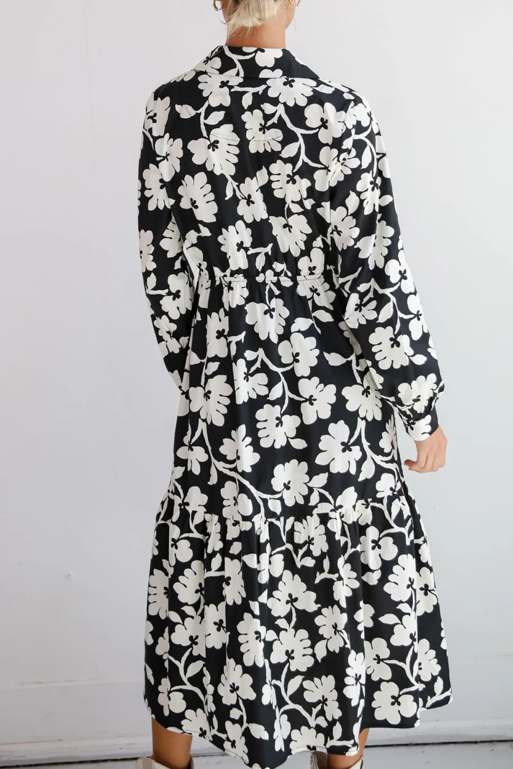 Charmed Perfection Black Floral Midi Dress