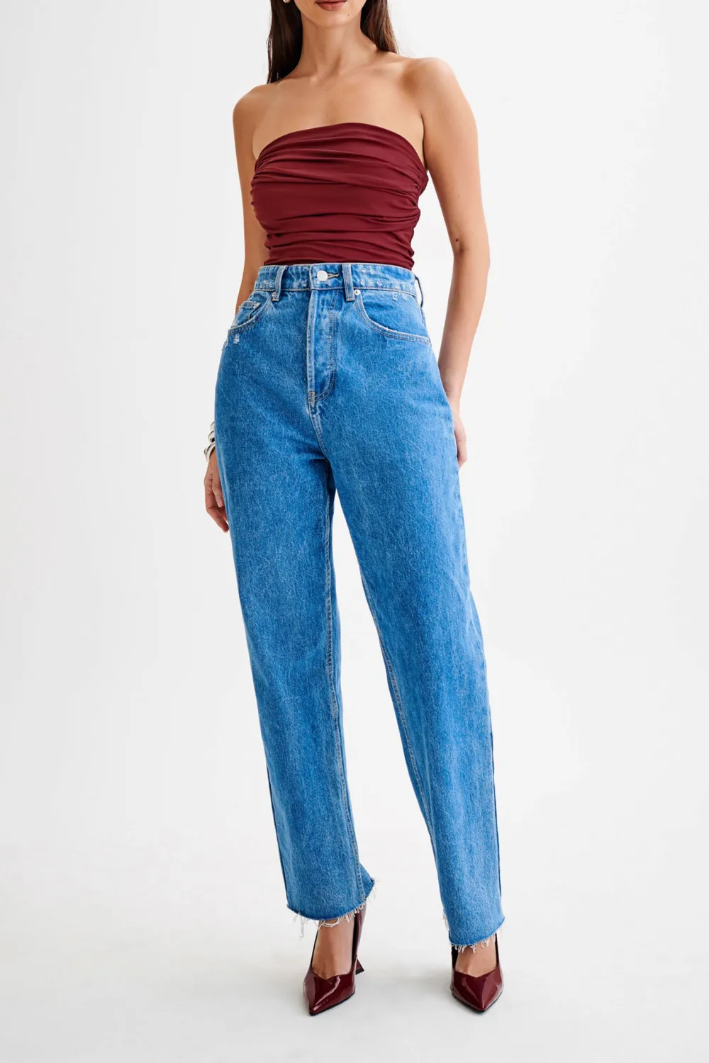 Recycled Nylon Ruched Bodysuit