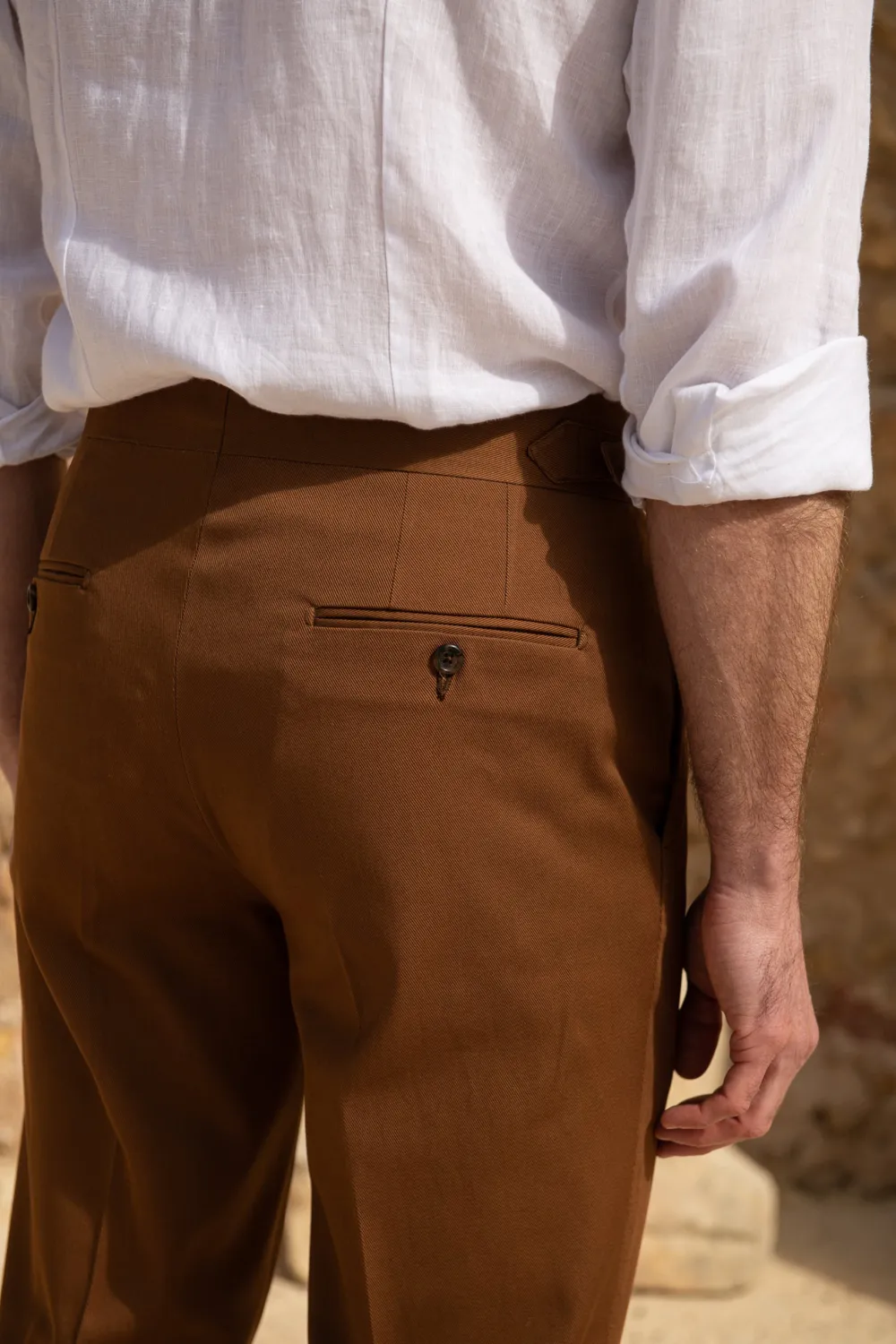Cognac Cotton Trousers