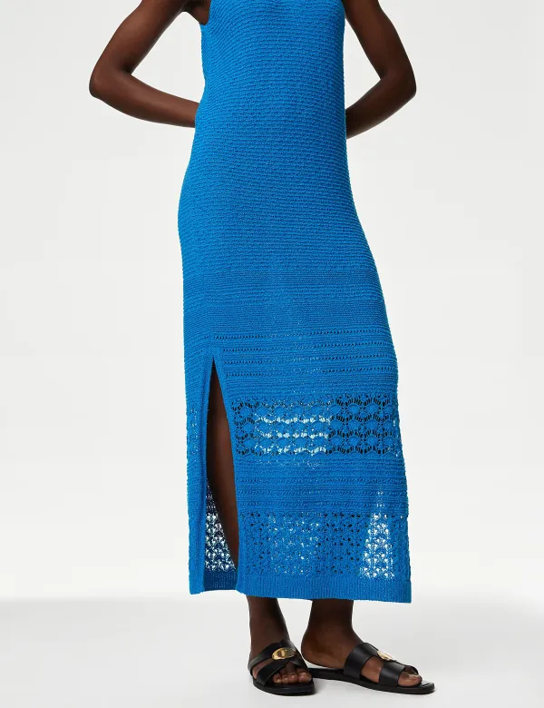 Textured Midi Knitted Maxi Dress