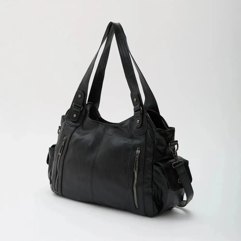 Pocket Front Leather Crossbody Bag