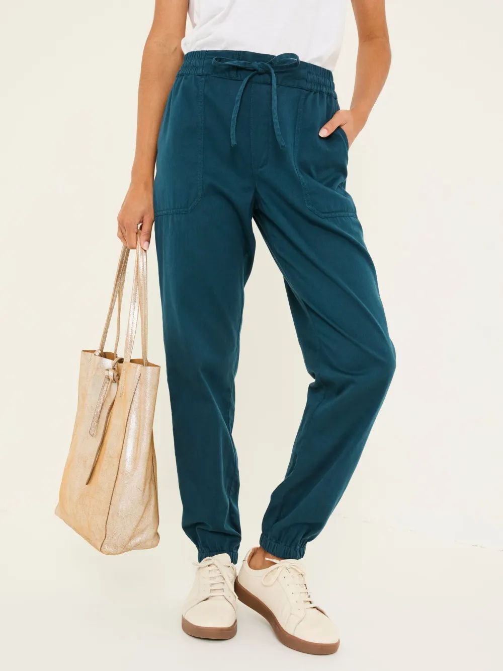 Lyme Teal Blue Cuffed Joggers