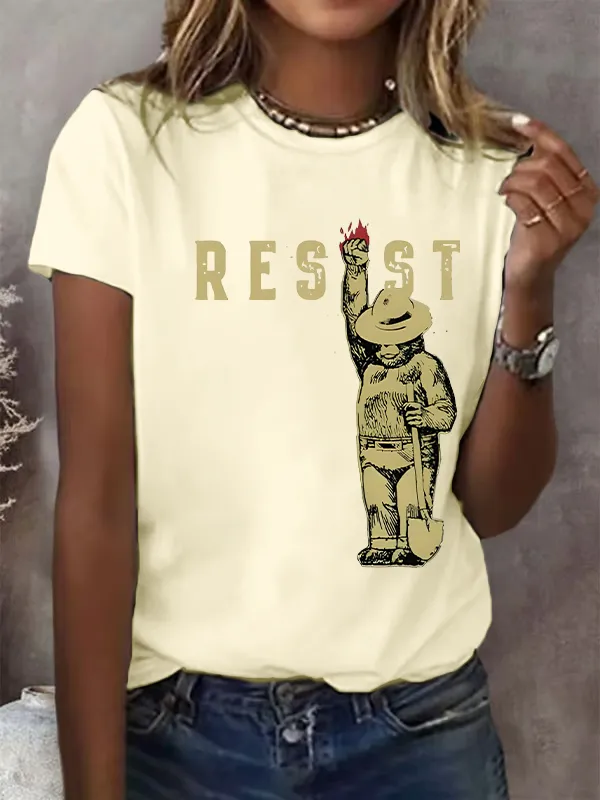 Women'S T-Shirt Women'S Protect Our National Parks Print Round Neck T-Shirt