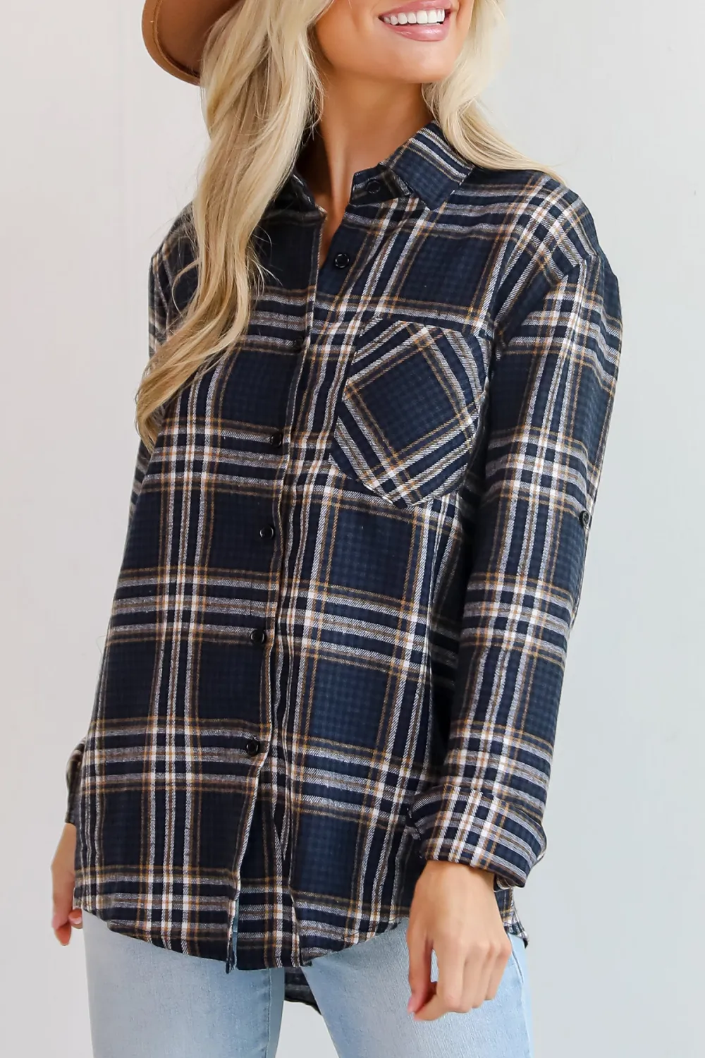 Seasonal Concept Blue Plaid Flannel