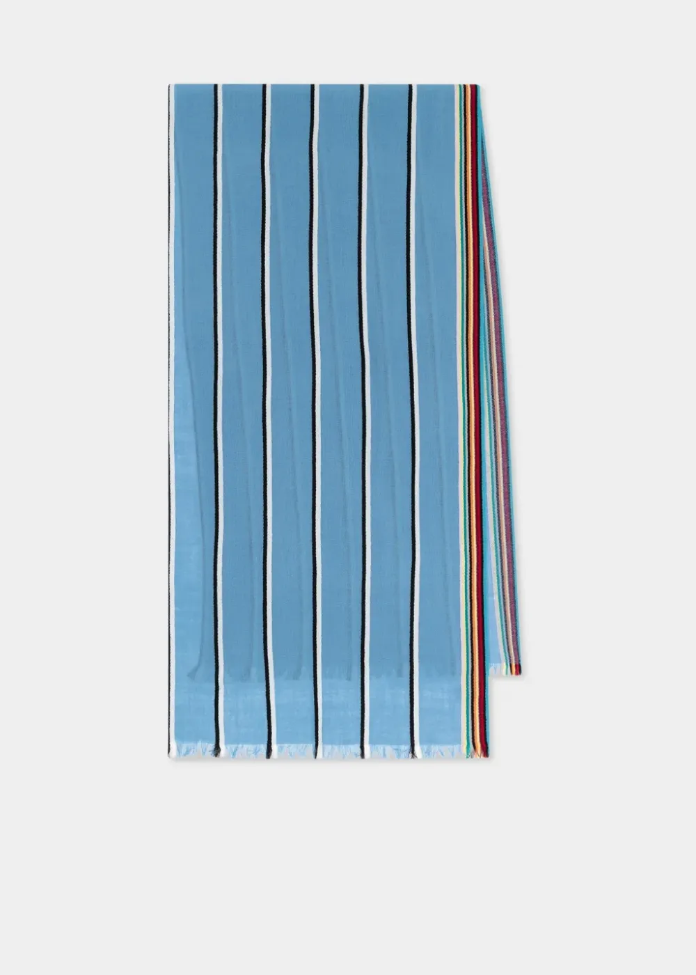 Light Blue Striped Colorful EEdge Scarf