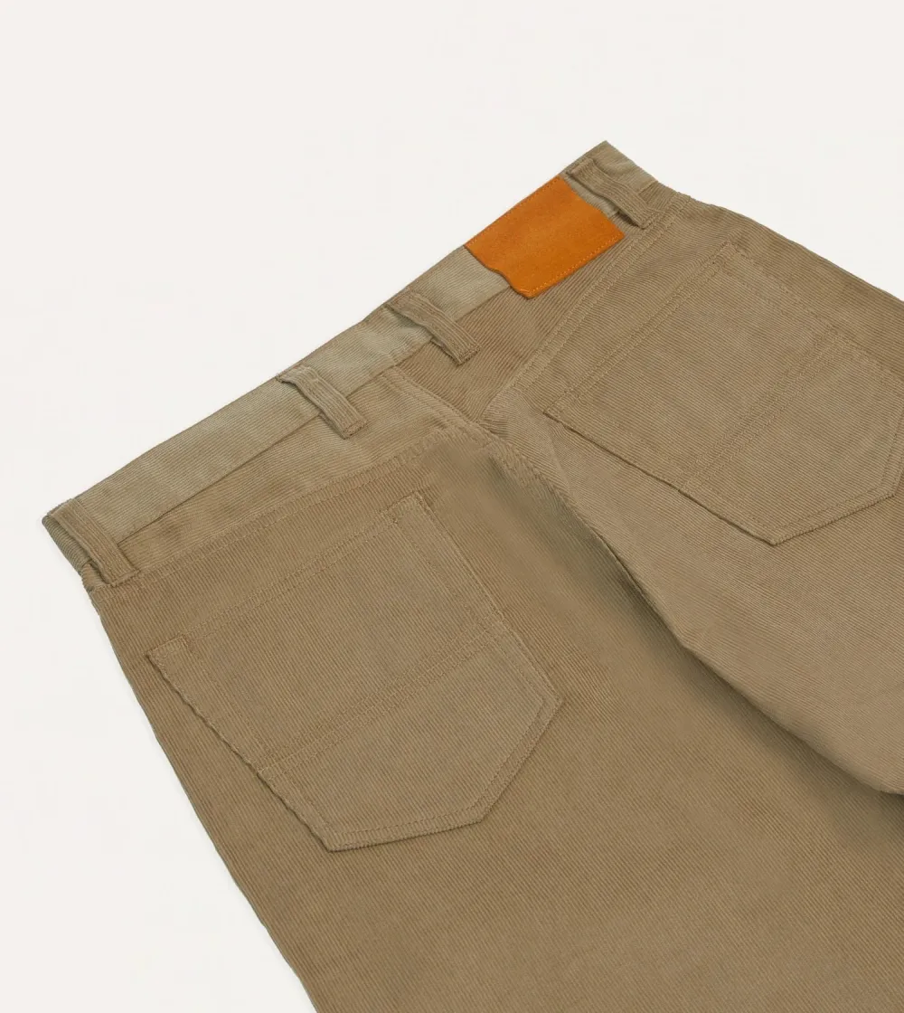 Khaki Straight Leg Casual Trousers